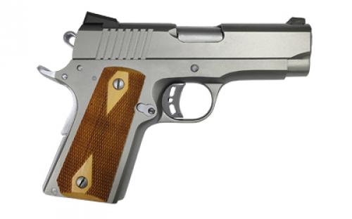 Armscor Rock Series, 1911, Semi-automatic, Metal Frame Pistol, Officer Size, 9MM, 5" Barrel, Stainless Steel Finish, Silver, Wood Grips, Fixed Sights, Manual Thumb Safety, 10 Rounds, 1 Magazine 56829