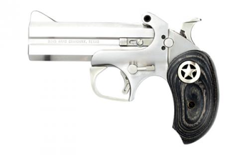 Bond Arms Ranger II, Derringer, 410 Gauge/ 45LC, 3 Chamber, 4.25 Barrel, Steel Frame, Stainless Finish, Black Ash Grips, Fixed Sights, 2Rd, With Trigger Guard, Black BAD Concealed Holster RII45410