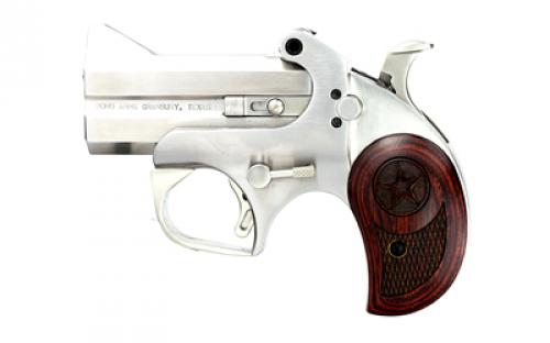 Bond Arms Texas Defender, Derringer, 357 Magnum, 3 Barrel, Stainless Steel Frame, Rosewood Grips, 2Rd, with Trigger Guard, Ambidextrous TD357MAG