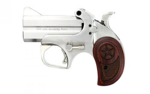 Bond Arms Texas Defender, Derringer, 45ACP, 3 Barrel, Stainless Steel Frame, Rosewood Grips, 2Rd, with Trigger Guard, Ambidextrous TD45ACP
