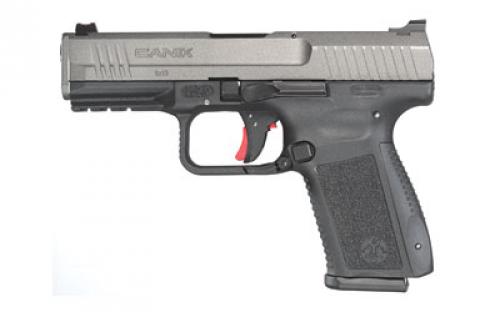 CANIK TP9SF Elite-S, Striker Fired, 9MM, 4.19 Match Grade Barrel, Polymer Frame, Tungsten Grey Finish, Trigger Stop, Warren Tactical Sights With Red and Green Fiber Optic Front, Includes Two 15 Round Magazines, Holster, and Interchangeable Backstraps HG3899T-N