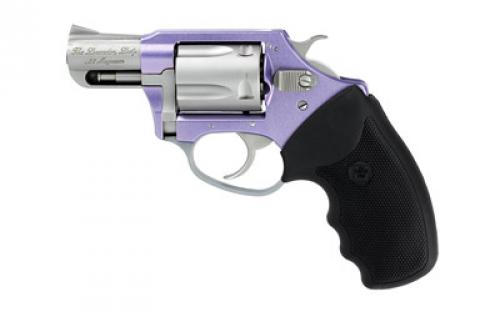 Charter Arms Lavender Lady, Revolver, 32 H&R, 2 Barrel, Aluminum Frame, Lavender/Stainless Steel Finish, Rubber Grips, 5Rd, Fired Case, Fixed Sights 53240