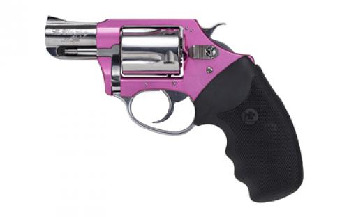 Charter Arms Chic Lady, 38 Special, 2 Barrel, Steel Frame, Pink/Polished Stainless Finish, Rubber Grips, Fixed Sights, 5Rd, Pink Hard Case, Fired Case 53839