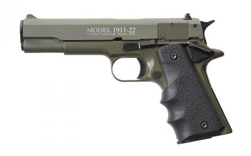 Chiappa Firearms 1911, Semi-automatic, 1911, Full Size, 22LR, 5 Barrel, Alloy Frame, OD Green Finish, Hogue Grips, 10Rd, Adjustable Sights 401-121