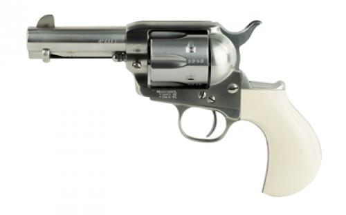 Cimarron Doc Holliday Thunderer Revolver, Single Action, 45LC, 3.5 Barrel, Steel Frame, Stainless Finish, Simulated Ivory Grips, 6Rd CA4506DOCP