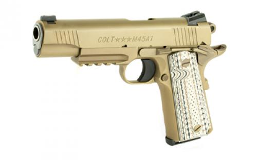 Colt's Manufacturing M45A1 Marine Pistol, Series 80, Semi-automatic, Metal Frame Pistol, Full Size, 45ACP, 5" Barrel, Steel, Stainless Finish, Fiber Optic Front Sight, Bomar Style Rear Sight, 7 Rounds O1070M45