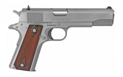 Colt's Manufacturing Government Model, 1911 Classic, Semi-automatic, Metal Frame Pistol, Full Size, 45ACP, 5" Barrel, Steel Construction, Stainless Finish, 7 Rounds, 1 Magazine O1911C-SS