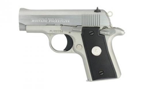 Colt's Manufacturing Mustang Pocketlite, Compact, 380ACP, 2.75 Barrel, Alloy Frame, Stainless Finish, Synthetic Grips, Fixed Sights, 6Rd O6891
