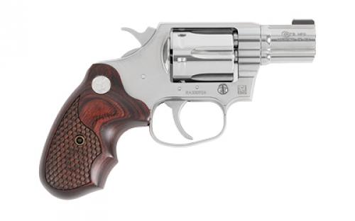 Colt's Manufacturing Cobra, Revolver, 38 Special, 2", Silver, 6 Rounds, Stainless Steel, Brass Bead Front Sight, Upgraded Snake Scale Pattern Walnut Grips COBRA-SB2BB-TLS