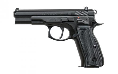 CZ 75 SA, Semi-Automatic, SAO, Full Size, 9MM, 4.6 Cold Hammer Forged Barrel, Steel Frame, Black Finish, Plastic Grips, Fixed Sights, Ambi Safety, 2 Magazines, 10 Rounds 01150