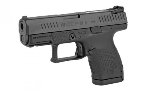 CZ P-10S, Striker Fired, Semi-automatic, Polymer Frame Pistol, Sub-Compact, 9MM, 3.5" Barrel, Nitride Finish, Black, Fixed Sights, 10 Rounds, 2 Magazines 01560