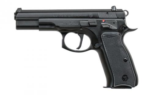 CZ 75 SA, Semi-Automatic, SAO, Full Size, 9MM, 4.6 Cold Hammer Forged Barrel, Steel Frame, Black Finish, Plastic Grips, Fixed Sights, Ambi Safety, 2 Magazines, 16 Rounds 91150