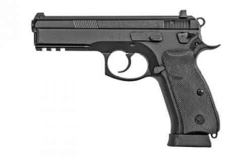 CZ SP-01 Tactical, Semi-Automatic, DA/SA, Full Size, 9MM, 4.6 Cold Hammer Forged Barrel, Steel Frame, Black Finish, Rubber Grips, Night Sights, Decocker, 2 Magazines, 18 Rounds 91153