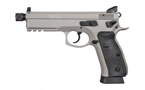 CZ 75 SP-01 Tactical, Semi-Automatic, DA/SA, Full Size, 9MM, 5.21 Cold Hammer Forged Threaded Barrel, Steel Frame, Urban Grey Finish, Rubber Grips, Night Sights, 18 Rounds 91253