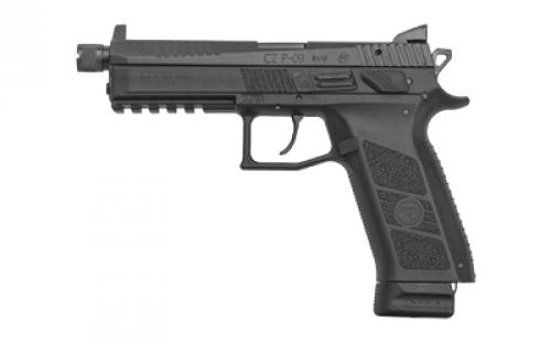 CZ P-09, Semi-Automatic, DA/SA, Supressor Ready, Full Size, 9MM, 5.15 Cold Hammer Forged Threaded Barrel, Polymer Frame, Black Finish, Ambidextrous Safety/Decocker, Night Sights, 2 Magazines, 21 Rounds 91270