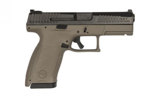 CZ P-10 Compact, Striker Fired, 9MM, 4 Cold Hammer Forged Barrel, Polymer Frame, Flat Dark Earth Finish, 3-Dot Sights, 15 Rounds 91521