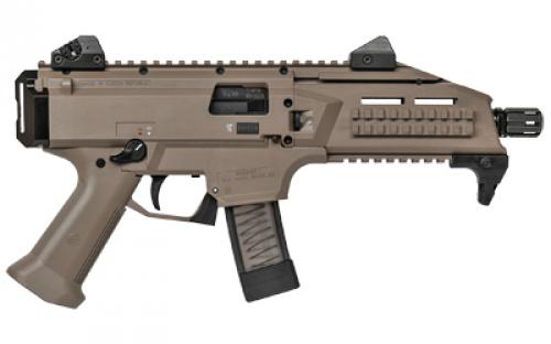 CZ Scorpion EVO 3 S1, 9MM, Semi-Automatic, 7.7 Threaded Barrel, 1/2X28 Thread Pitch, Polymer Frame, FDE Finish, 20 Rounds 91352