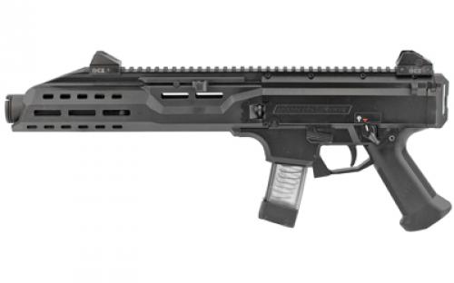 CZ Scorpion EVO 3 S1, 9MM, 7.7 Semi-Automatic, Threaded Barrel, 1/2x28 RH & 18x1 Thread Pitches, Polymer Frame, Black Finish, Extended Forearm, Flash Can, 2 Magazines, 20 Rounds 91353