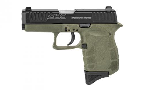 Diamondback DB9, 9MM, 3 Barrel, Polymer Frame, OD Green Finish, Fixed Sights, 6Rd, 1 Magazine DB9ODG