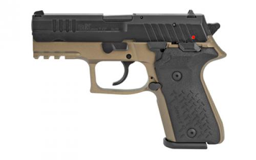 Fime Group Rex Zero 1CP, Semi-automatic Pistol, DA/SA, 9MM, 3.85 Cold Hammer Forged Barrel, FDE Finish, 2-15RdMags, Picatinny Rail, Fixed Sights, Ambi Safety and Magazine Release, Loaded Chamber Indicator REXZERO1CP-03