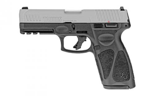Taurus G3, Striker Fired, Semi-automatic, Polymer Frame Pistol, Full Size, 9MM, 4" Barrel, Matte Finish, Silver Slide, Black Frame, Fixed Steel Front Sight, Drift-Adjustable Steel Rear Sight w/ Serrated Ramp, Manual Thumb Safety, 2 Magazines, (1) 15-Round and (1) 17-Round 1-G3B949