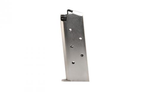 ProMag Magazine, 380 ACP, 6 Rounds, Fits Colt Mustang, Steel Construction, Nickel Plated Finish, Silver COL 05N