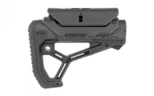 F.A.B. Defense GL-Core CP AR-15 Buttstock, Fits Mil-Spec And Commercial Tubes, Adjustable Cheek Rest, Black FX-GLCORECPB