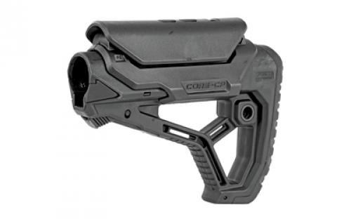 F.A.B. Defense GL-Core CP AR-15 Buttstock, Fits Mil-Spec And Commercial Tubes, Adjustable Cheek Rest, Black FX-GLCORECPB