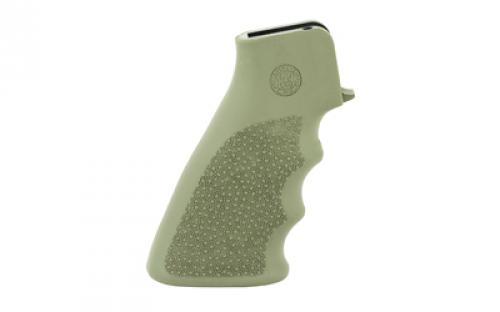 Hogue Overmolded Grip, AR15/M16, Rubber, Finger Grooves, OD Green 15001
