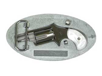 North American Arms Belt Buckle Nickel Mini Revolvers BBA 744253051739 