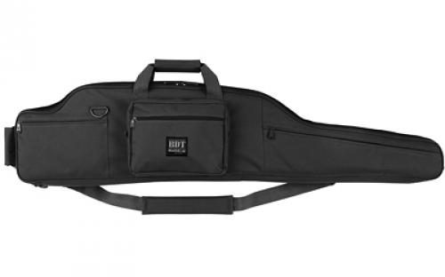 Bulldog Cases Long Range Rifle Case, Fits Single Rifle Up To 52.5", Quilted Lining W/Adjustable Tie Downs, Two Zippered Wide Pockets, 54" Soft Case, Black BDT80-54B