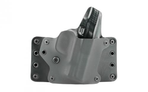 BlackPoint Tactical Leather Wing OWB Holster, Fits S&W M&P Shield, Right Hand, Black Kydex & Leather, with 1.75 Belt Loops, 15 Degree Cant 100185