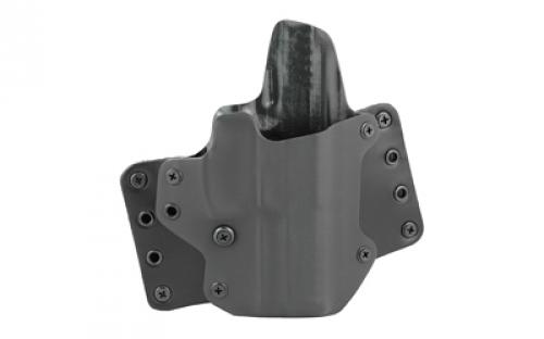 BlackPoint Tactical Leather Wing OWB Holster, Fits HK VP9, Right Hand, Black Kydex & Leather, with 1.75 Belt Loops, 15 Degree Cant 102636
