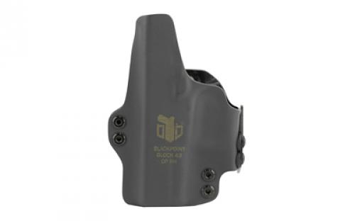 BlackPoint Tactical Dual Point Belt Holster, Fits Glock 43, Leather/Kydex, Right Hand, Black 104869