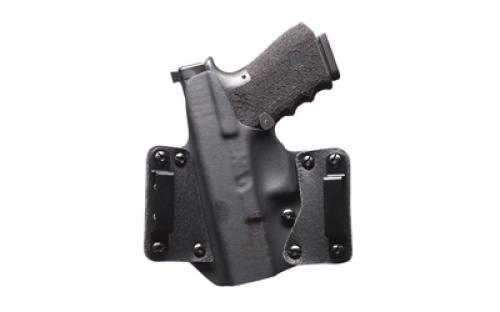 BlackPoint Tactical Leather Wing OWB Holster, Fits Sig P365, Right Hand, Black Kydex & Leather, with 1.75 Belt Loops, 15 Degree Cant 105928
