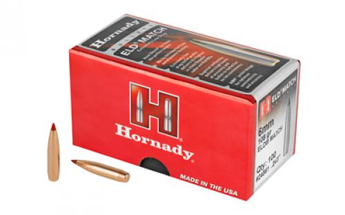 Hornady ELD-M, .243 Diameter, 6MM/243 Winchester, 108 Grain, Ballistic Tip, 100 Count 24561