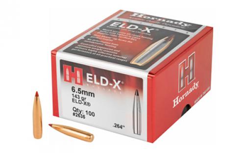 Hornady ELD-X, .264 Diameter, 6.5MM, 143 Grain, Ballistic Tip, 100 Count 2635