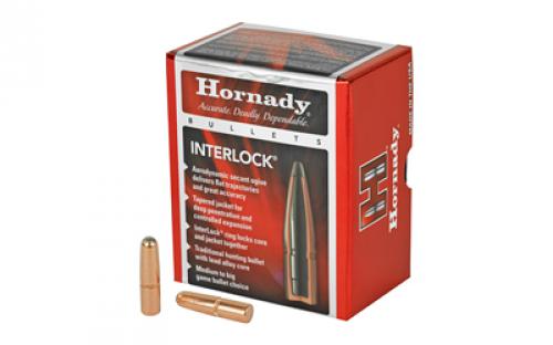 Hornady Interlock, .308 Diameter, 30 Caliber, 220 Grain, Round Nose, 100 Count 3090