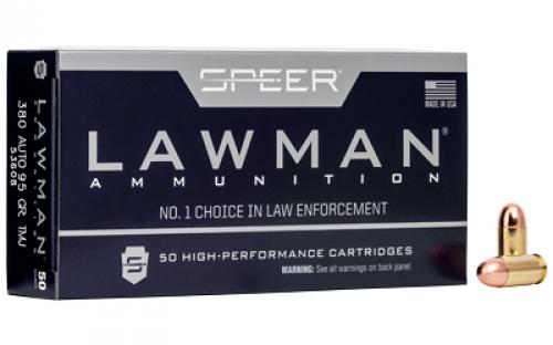 Speer Ammunition Speer Lawman, Training, 380ACP, 95 Grain, Total Metal Jacket, 50 Round Box 53608