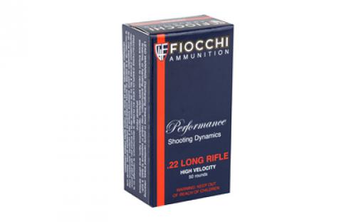 Fiocchi Ammunition Rimfire, 22LR, 40 Grain, Copper Plated Round Nose, 50 Round Box 22FHVCRN