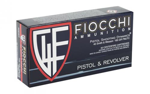 Fiocchi Ammunition Centerfire Pistol, 40S&W, 165 Grain, Full Metal Jacket, 50 Round Box 40SWF