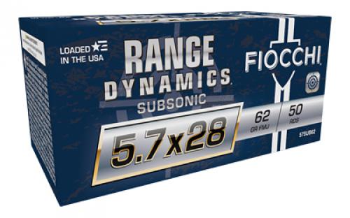 Fiocchi Ammunition Range Dynamics, 5.7X28MM, 62Gr, Full Metal Jacket, 50 Round Box 57SUB62