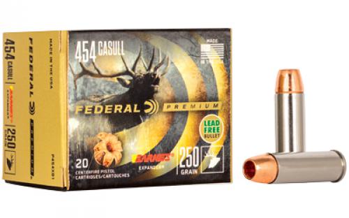Federal Premium, 454 Casull, 250 Grain, Barnes Expander, Lead Free, 20 Round Box, California Certified Nonlead Ammunition P454XB1