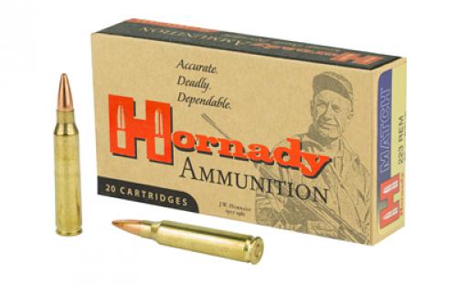 Hornady Hunting, 223REM, 75 Grain, Boat Tail, Hollow Point, 20 Round Box 8026
