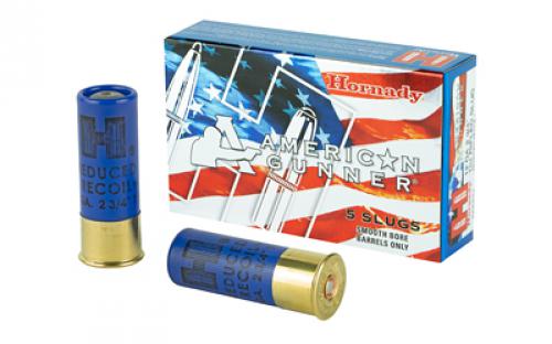 Hornady American Gunner, 12Ga 2.75, 1 oz, Rifled Slug, Low Recoil, 5 Round Box 86231