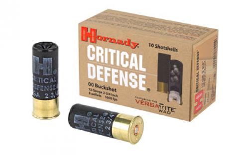 Hornady Critical Defense, 12 Gauge, 2.75, 00 Buck, Buckshot, 10 Round Box 86240