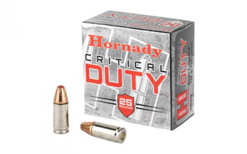 Hornady Critical Duty, 9MM +P, 135 Grain, FlexLock Duty, 25 Round Box 90226