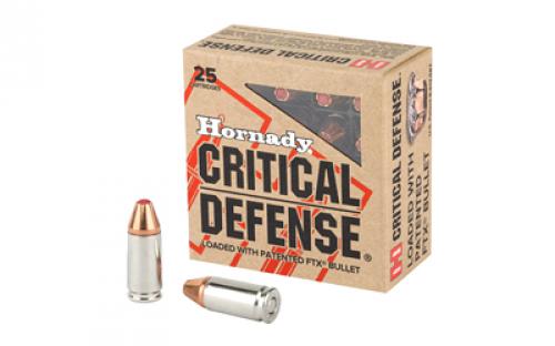Hornady Critical Defense, 9MM, 115 Grain, Flex Tip, 25 Round Box 90250