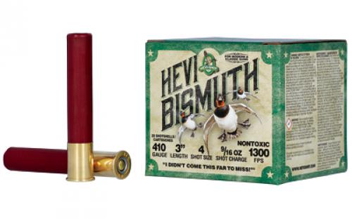 HEVI-Shot HEVI-SHOT, HEVI-BISMUTH, 410 Gauge 3, #4, 9/16 oz, Bismuth Shot, 25 Round Box HS19004