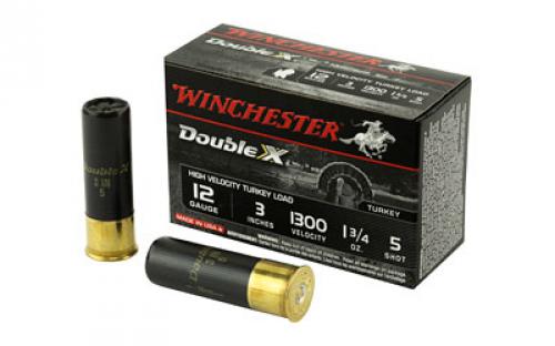 Winchester Ammunition Double X High Velocity, Turkey, 12 Gauge, 3", #5, 1.75oz, Shotshell, 10 Round Box STH1235